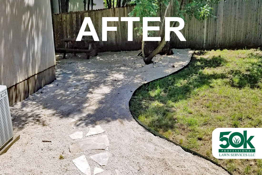 After Flagstone and Gravel Installation at South Hampton Hills in south Austin.